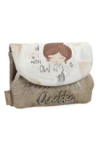 Portfel damski Anekke, z klapką ozdobiony charakterystycznym nadrukiem i metalowym logo wyposażony w kieszeń na monety, złoty, 42809-016. Kolor: złoty. Wzór: nadruk, aplikacja #7