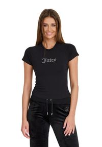 Juicy Couture - JUICY COUTURE Czarny t-shirt Retroshrunken Tee. Kolor: czarny #5
