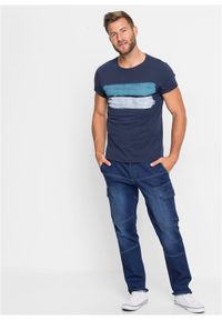 bonprix - T-shirt z czystej bawełny organicznej. Kolor: niebieski. Materiał: bawełna. Wzór: nadruk #2