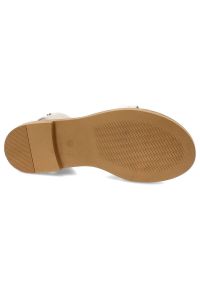 Beżowe Sandały Armodo Modne Buty Damskie. Kolor: beżowy. Sezon: lato. Obcas: na obcasie #4