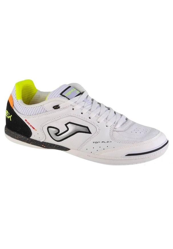 Buty piłkarskie halowe męskie Joma Top Flex. Kolor: biały. Materiał: skóra. Sport: piłka nożna