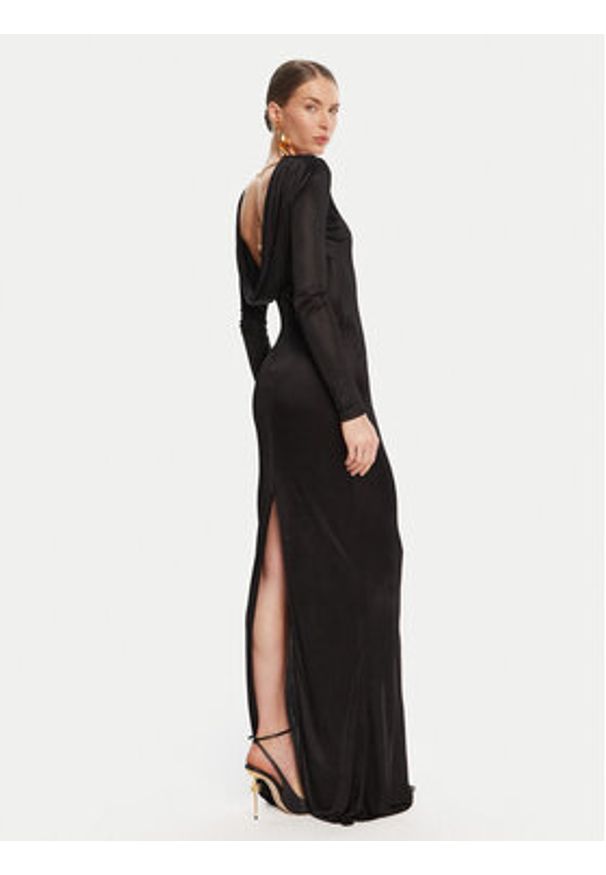Elisabetta Franchi Sukienka wieczorowa AB-R10-56E2-V690 Czarny Regular Fit. Kolor: czarny. Materiał: wiskoza. Styl: wizytowy