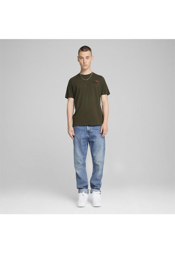 Koszulka Sportowa Męska Puma Ess+ 2 Col Small Logo. Kolor: zielony