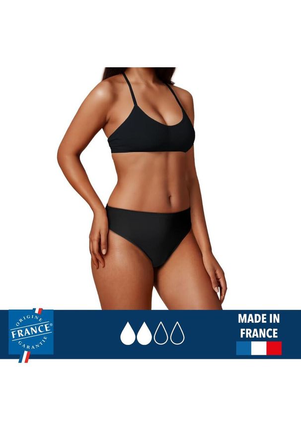 PLIM UNDERWEAR - Dół menstruacyjnego stroju kąpielowego- średnia chłonność. Kolor: czarny