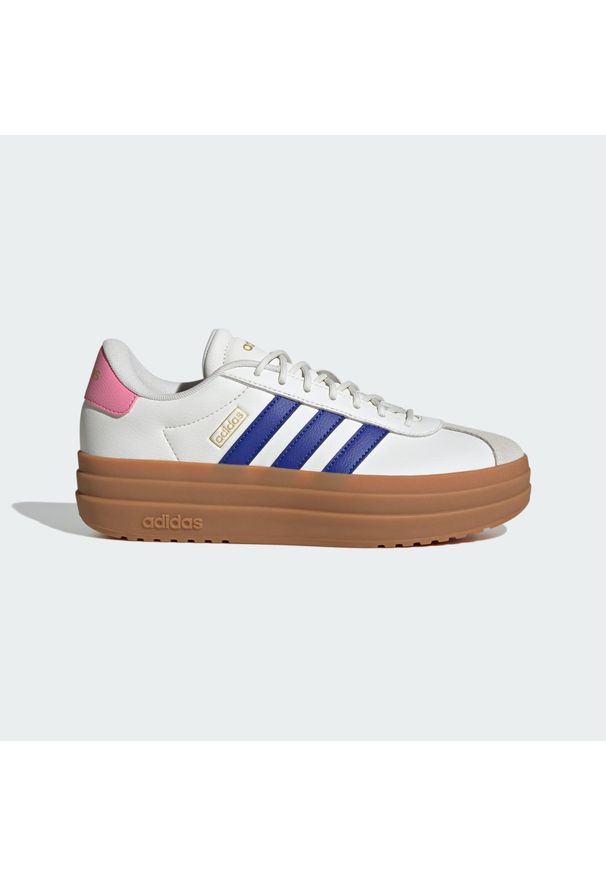 Adidas - Buty VL Court Bold. Kolor: różowy, niebieski, wielokolorowy, biały. Obcas: na platformie. Sport: turystyka piesza