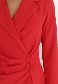 Born2be - Czerwona Sukienka Ionitheme. Okazja: na spotkanie biznesowe, do pracy. Typ kołnierza: dekolt w serek. Kolor: czerwony. Styl: elegancki, klasyczny, biznesowy #3