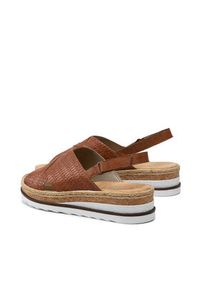 Rieker Espadryle V79B4-25A Brązowy. Kolor: brązowy. Materiał: skóra #5