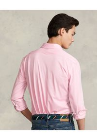 Ralph Lauren - RALPH LAUREN - Bawełniana różowa koszula z logo. Typ kołnierza: polo. Kolor: wielokolorowy, fioletowy, różowy. Materiał: bawełna. Długość rękawa: długi rękaw. Długość: długie. Wzór: haft. Styl: klasyczny