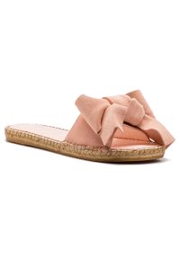 Espadryle Manebi Sandals With Bow W 1.4 J0 Pastel Rose Suede. Kolor: różowy. Materiał: zamsz, skóra #1