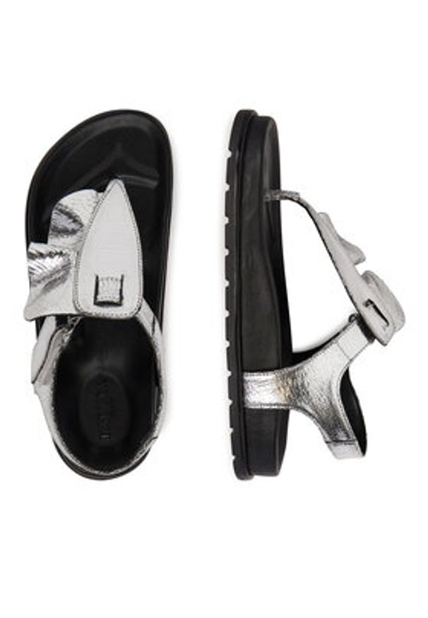 Badura Sandały LAVENDER-118103 Srebrny. Kolor: srebrny. Materiał: skóra