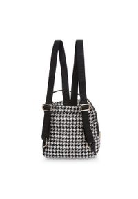 Wittchen - Damski plecak wzorzysty mały biało-czarny. Kolor: czarny, biały, wielokolorowy. Materiał: bawełna. Wzór: gładki, paski, aplikacja #5