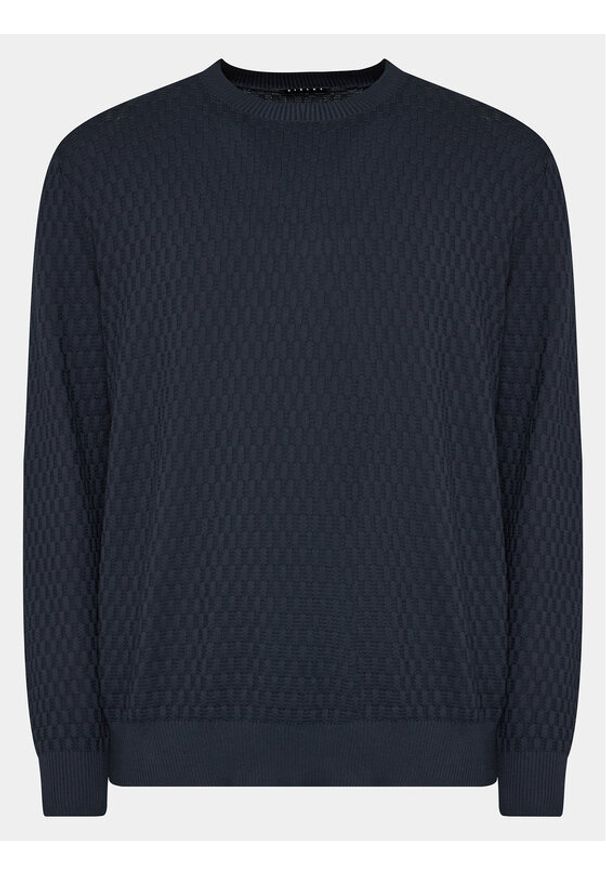 Sisley Sweter 1098S1033 Granatowy Regular Fit. Kolor: niebieski. Materiał: bawełna