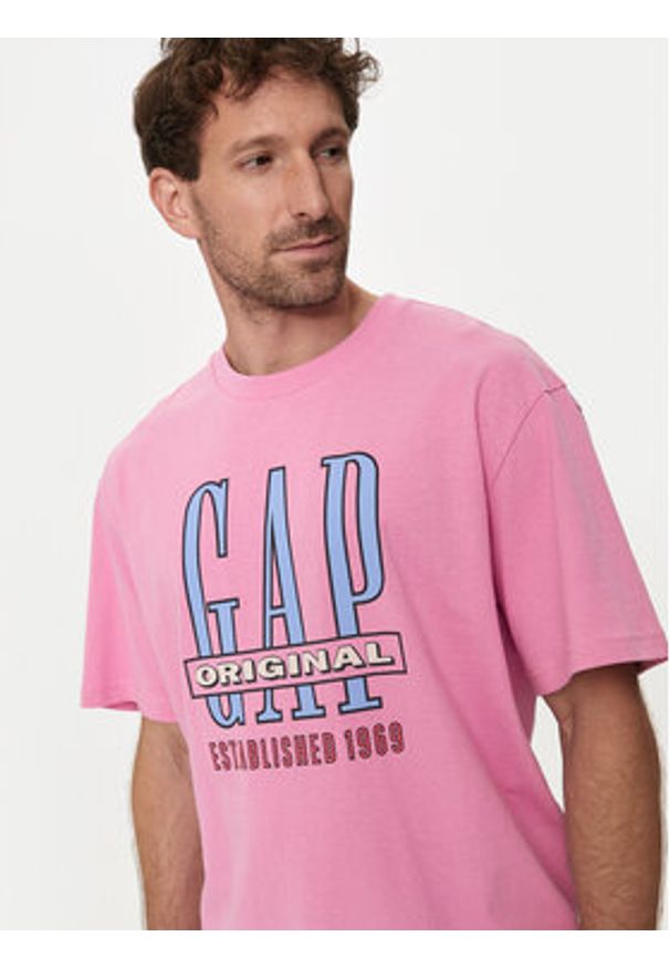 GAP - Gap T-Shirt 664006-05 Różowy Regular Fit. Kolor: różowy. Materiał: bawełna