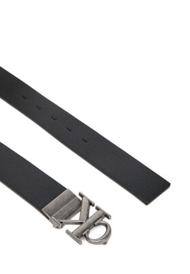 Calvin Klein Pasek Męski Monogram Buckle 35Mm Adj/Rev LV04D7017G Czarny. Kolor: czarny. Materiał: skóra