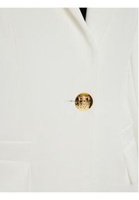 Elisabetta Franchi Marynarka GI-094-46E2-V500 Biały Regular Fit. Kolor: biały. Materiał: syntetyk