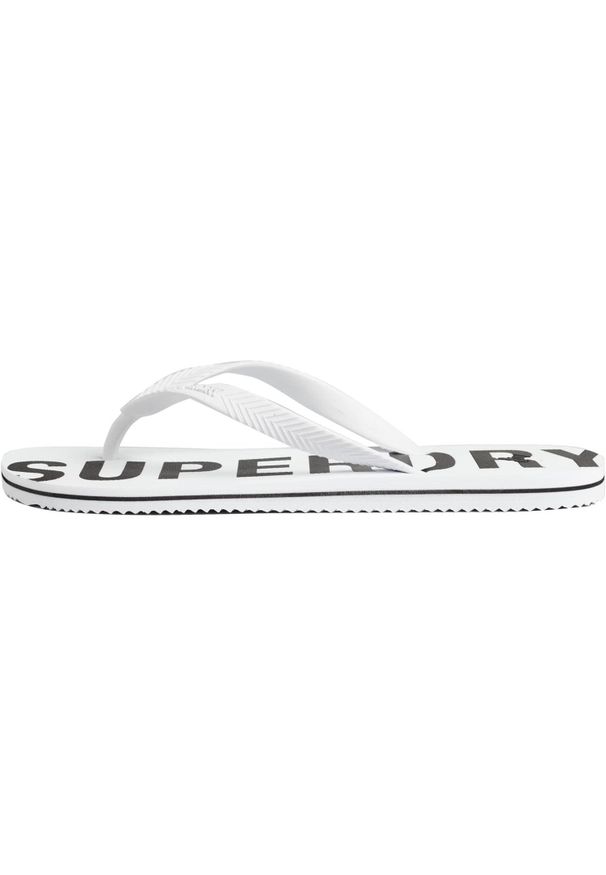 Japonki plażowe męskie Superdry Code Essential Flip Flop. Okazja: na plażę. Kolor: biały. Sport: pływanie, fitness
