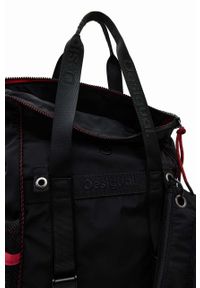 Desigual plecak damski kolor czarny duży z aplikacją. Kolor: czarny. Materiał: poliester. Wzór: aplikacja #3