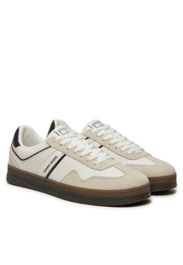 Tommy Jeans Sneakersy The Greenwich Leather EM0EM01524 Czarny. Kolor: czarny. Materiał: skóra, zamsz