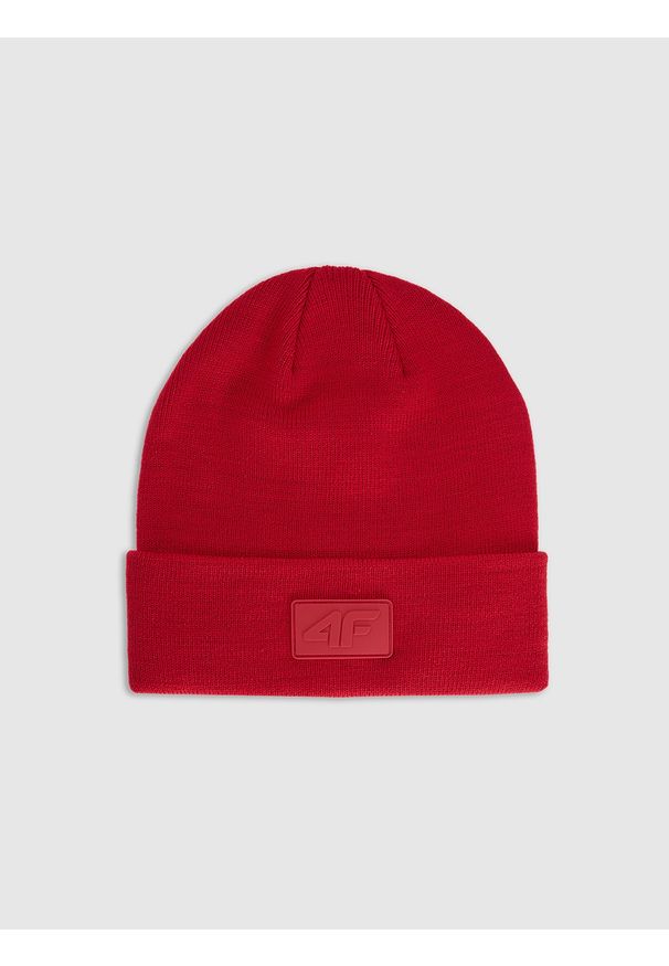 4f - 4F Czapka beanie uniseks - czerwona Uniwersalny. Kolor: czerwony. Materiał: syntetyk, materiał. Sezon: zima. Styl: klasyczny, sportowy, casual