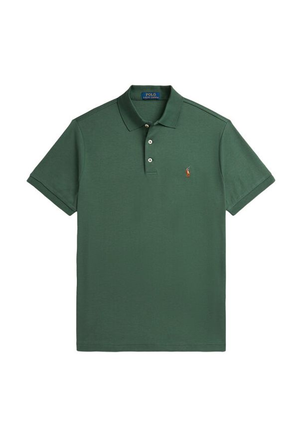 Polo Ralph Lauren Polo 710704319174 Zielony Custom Slim Fit. Typ kołnierza: polo. Kolor: zielony. Materiał: bawełna