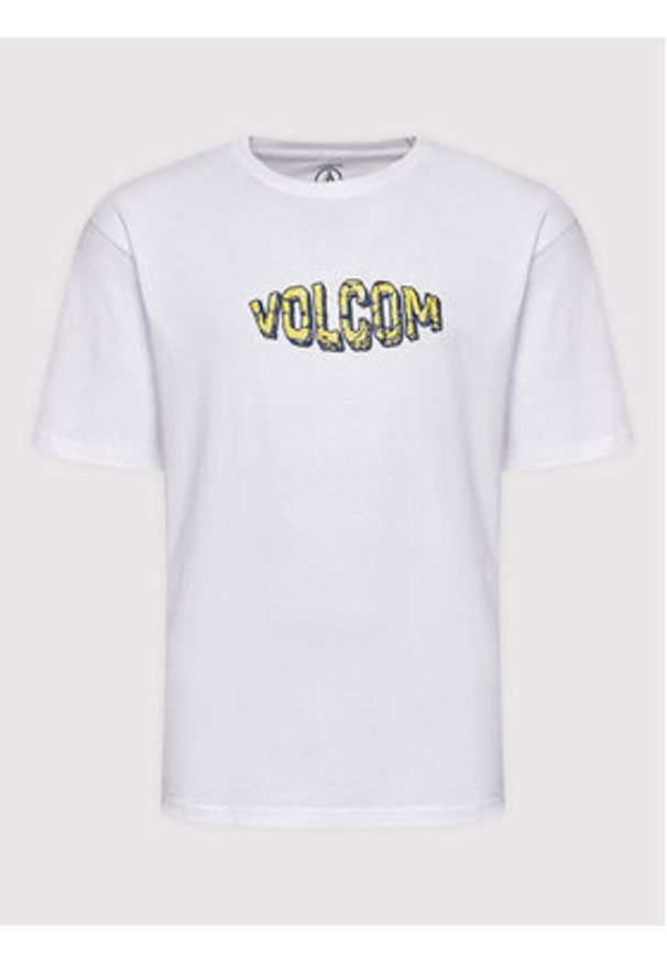 Volcom T-Shirt Crusher A4312205 Biały Loose Fit. Kolor: biały. Materiał: bawełna