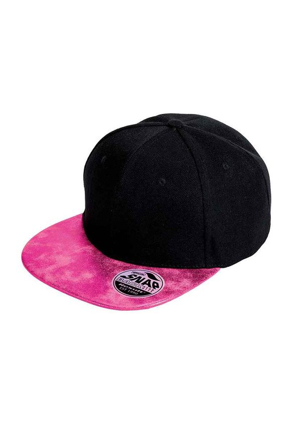 RESULT HEADWEAR - Bronx Glitter Flat Peak Snapback Cap. Kolor: czarny, różowy, wielokolorowy