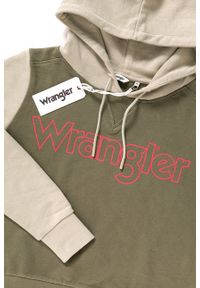 Wrangler - BLUZA WRANGLER DAMSKA KABEL HOODIE DUSTY OLIVE W6078HQ45 112130447. Typ kołnierza: kaptur #6