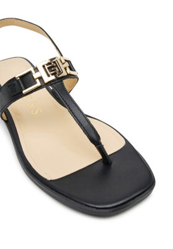 Guess Sandały FLJREL LEA21 Czarny. Kolor: czarny. Materiał: skóra