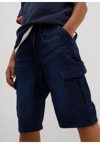 bonprix - Bermudy dżinsowe dresowe, Regular Fit. Kolor: niebieski #2