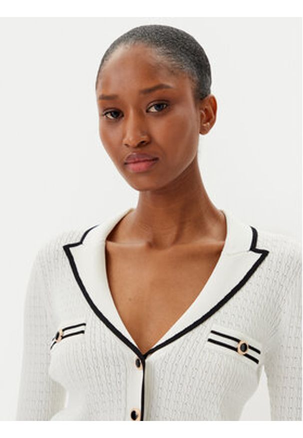 Fracomina Kardigan FR25ST8013K52401 Écru Slim Fit. Materiał: wiskoza, syntetyk