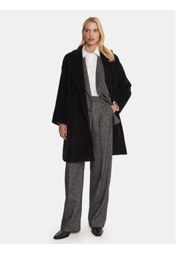 Marella Płaszcz wełniany Scherzo 2523016102 Czarny Regular Fit. Kolor: czarny. Materiał: wełna