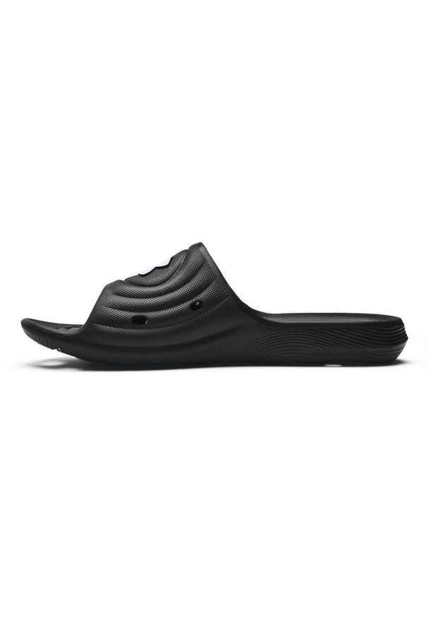 Klapki męskie Under Armour Locker IV SL. Okazja: na plażę. Kolor: czarny, biały, wielokolorowy. Materiał: syntetyk, materiał. Styl: sportowy
