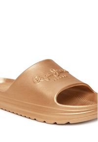 Pepe Jeans Klapki Beach Slidemet PLS70165 Złoty. Kolor: złoty