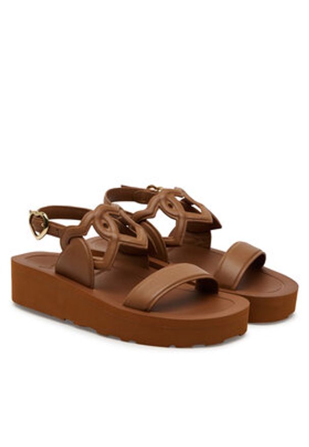 Love Moschino - LOVE MOSCHINO Sandały JA16054I1MIA0201 Brązowy. Kolor: brązowy. Materiał: skóra