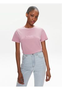 Pinko T-Shirt 101752 A1NW Różowy Regular Fit. Kolor: różowy. Materiał: bawełna #1