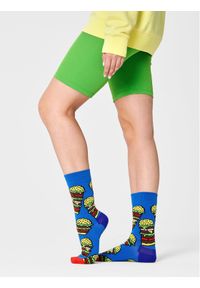 Happy-Socks - Happy Socks Skarpety wysokie unisex BUR01-6000 Niebieski. Kolor: niebieski. Materiał: materiał, bawełna