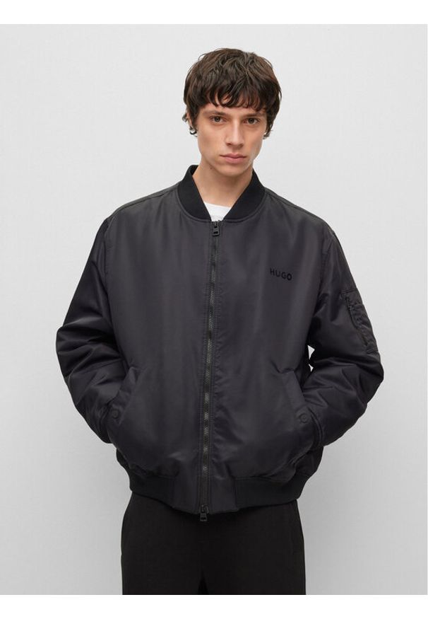 Hugo Kurtka bomber Byler2341 50493096 Czarny Oversize. Kolor: czarny. Materiał: syntetyk