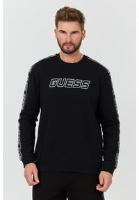 Guess - GUESS Czarna bluza z lampasami Arlo. Kolor: czarny