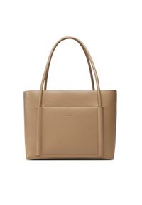 Calvin Klein Torebka Ck Linn Medium Shopper K60K613110 Beżowy. Kolor: beżowy. Materiał: skórzane