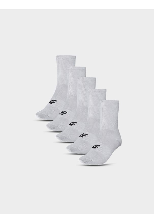 4f - 4F Skarpetki casual za kostkę (5-pack) dziecięce - szare 32-34. Kolor: wielokolorowy. Materiał: włókno, bawełna, poliamid, materiał