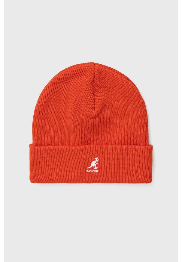 Kangol - Czapka. Kolor: pomarańczowy. Materiał: dzianina
