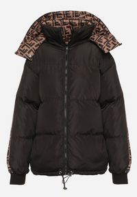 Born2be - Czarna Dwustronna Kurtka Puffer z Odpinanym Kapturem i Kieszeniami Erisaria. Okazja: na spacer. Kolor: czarny. Materiał: jeans, materiał. Styl: elegancki, wizytowy