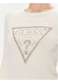 Guess Sweter W4RR53 Z2NQ2 Beżowy Slim Fit. Kolor: beżowy. Materiał: wiskoza #4