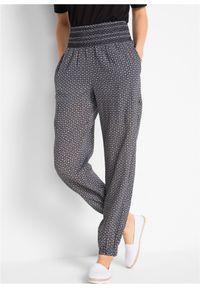 bonprix - Spodnie kreszowane alladynki. Kolor: czarny. Materiał: tkanina, bawełna #1