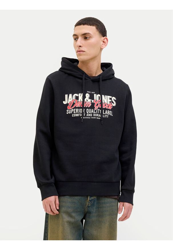Jack & Jones Bluza Logo 12279649 Czarny Regular Fit. Kolor: czarny. Materiał: bawełna