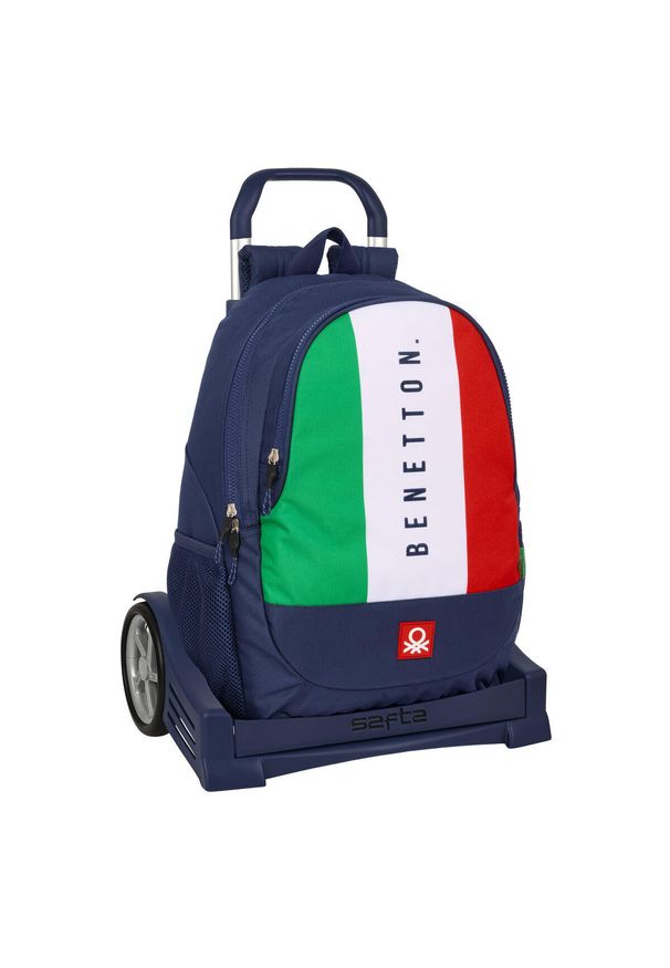 Torba szkolna z kółkami Benetton Flag Granatowy. Kolor: niebieski