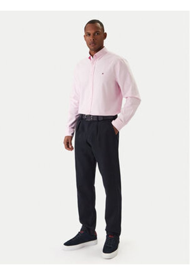TOMMY HILFIGER - Tommy Hilfiger Koszula Solid Heritage MW0MW35774 Różowy Regular Fit. Kolor: różowy. Materiał: bawełna