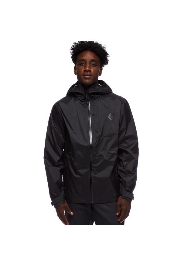 Kurtka Przeciwdeszczowa Męska Black Diamond Treeline Rain Shell. Kolor: czarny. Sport: turystyka piesza