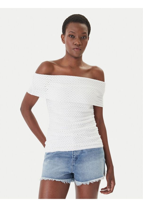 MICHAEL Michael Kors Bluzka MS651ZVKS1 Biały Regular Fit. Kolor: biały. Materiał: syntetyk