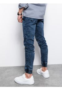 Ombre Clothing - Spodnie męskie jeansowe joggery P1056 - niebieskie - XXL. Kolor: niebieski. Materiał: jeans #5